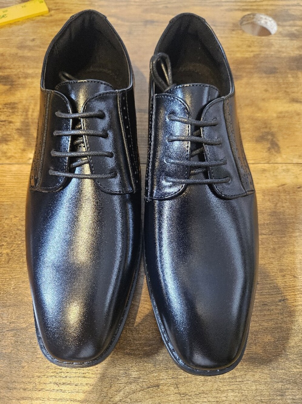 Stacy Adams Boy's Size 7 M Plain Toe Lace-up Oxford Black Dress Shoes NEW In Box